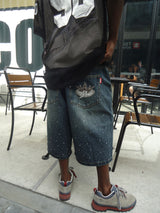 9090 × pH-1 水鑽牛仔短褲