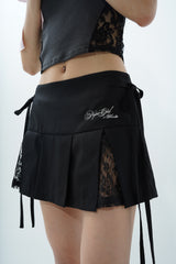 Lace Ribbon PLEATED SKIRT