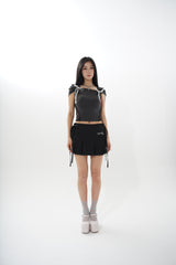 back lace ribbon tee