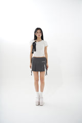 back lace ribbon tee