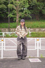 ombre檢查襯衫半袖