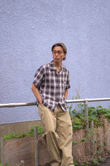 ombre檢查襯衫半袖