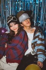 Boxy ruler assorted zip hoodie