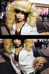 我愛最好的朋友毛絨拉鍊連帽衫