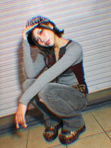 V넥 슬림 넘버드 티