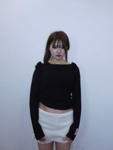 Lace ribbon tops(Knit tops)