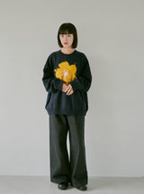 Inside-Out Flower Motif Cotton Sweater