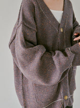 NEP STITCHING LOOSE CARDIGAN
