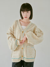 NEP STITCHING LOOSE CARDIGAN
