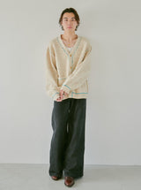 NEP STITCHING LOOSE CARDIGAN