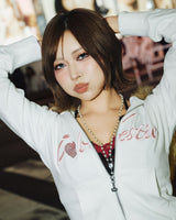 我愛最好的朋友毛絨拉鍊連帽衫