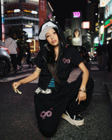 90 Logo Girl Short Sleeve Zip Hoodie