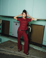Rayon Linen Low-Rise Pants