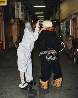 90 Logo Glitter Fur Zip Hoodie