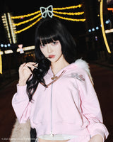 ×HELLO KITTY 90 Logo Fur Zip Hoodie