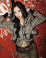 Y2k 毛绒拉链连帽衫