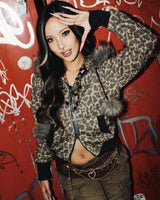 Y2k 毛绒拉链连帽衫