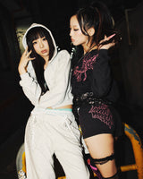 Angel rhinestone micro sweat shorts