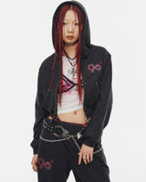 90 Logo Glitter Zip Hoodie