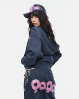 90 Logo Glitter Zip Hoodie