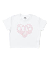 HEART LOGO APPLIQUÉ CROPPED TEE