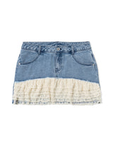 LACE FRILL DENIM SK
