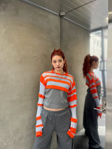 layered border sheer knit