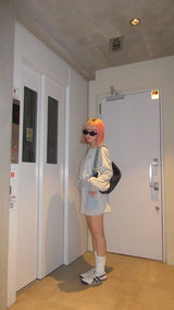 이중 무릎 미니 스커트