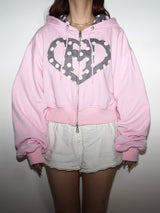 H HEART REVERSIBLE ZIP HOODIE