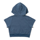 short sleeve zip hoodie
