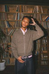 ballsy knit double zip hoodie