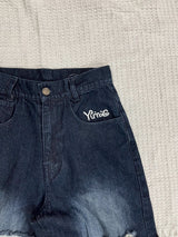 Lace docking damage denim 【yung】