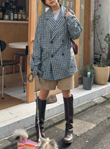 Check tailored ss jacket