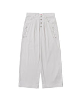 Flower studs stripe slacks