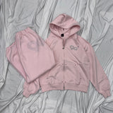 90 Logo Glitter Light Zip Hoodie【9090girl】