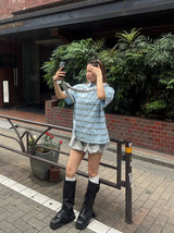 All over pattern polo shirt