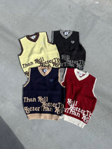bicolor knit vest