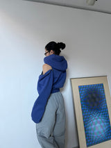 2way shoulder zip hoodie