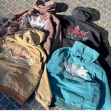 國王徽標復古連帽工作夾克