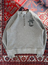 Double cross logo waffle henry L/S tee