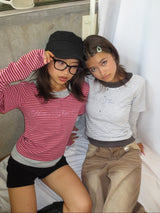 Layered border long tee