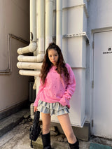 Random Heart Waffle Long Tee