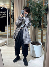 チェック柄のテーラードジャケット