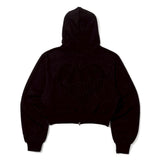 glitter heart logo zip hoodie