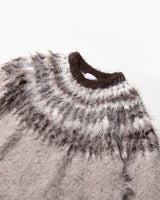 Wool Mix Over Shaggy Nordic Sweater