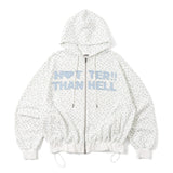 block logo zip hoodie