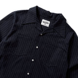 Stripe Open Collar Shirt