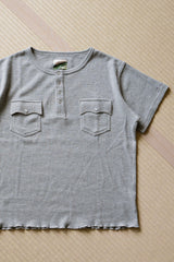 ルーズヘンリーネックワッフルTシャツ