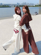 다양한 패턴의 yung 로고 집업 후디