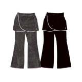 Velvet Layered Skirt Pants